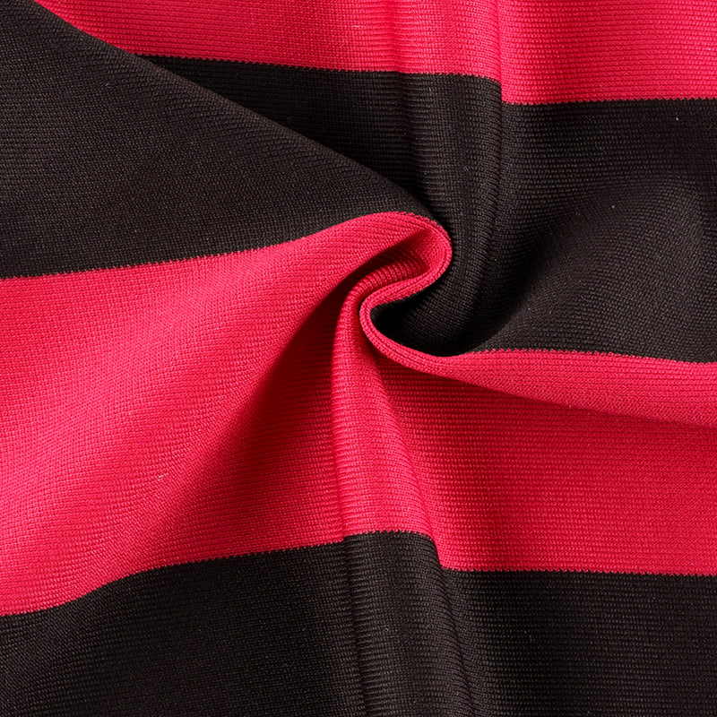 Rubrum et Nigrum Striata Warp Knit Fabric